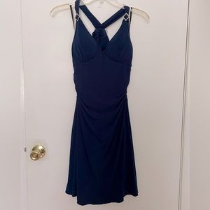 Navy Turquoise Cocktail Dress